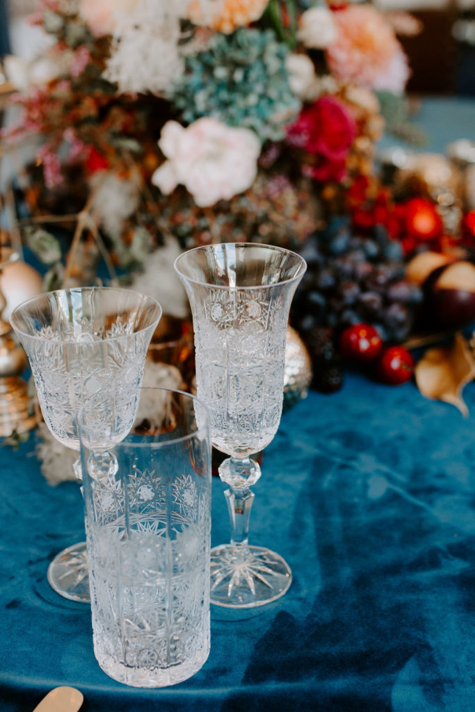 crystal glasses for holiday table
