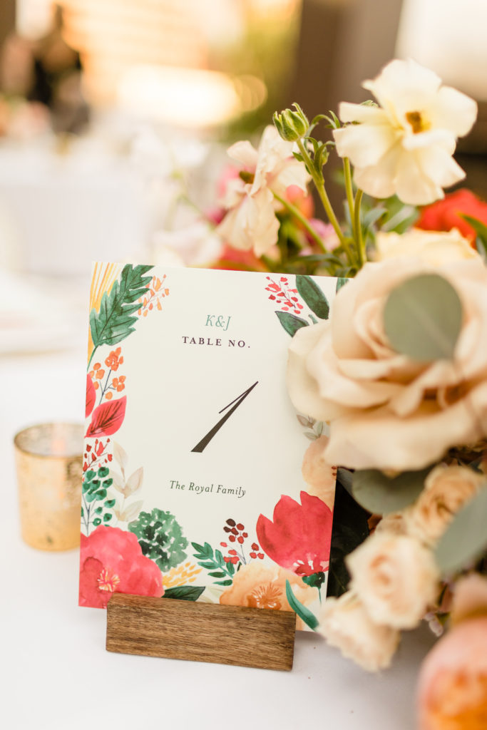 minted wedding floral table numbers