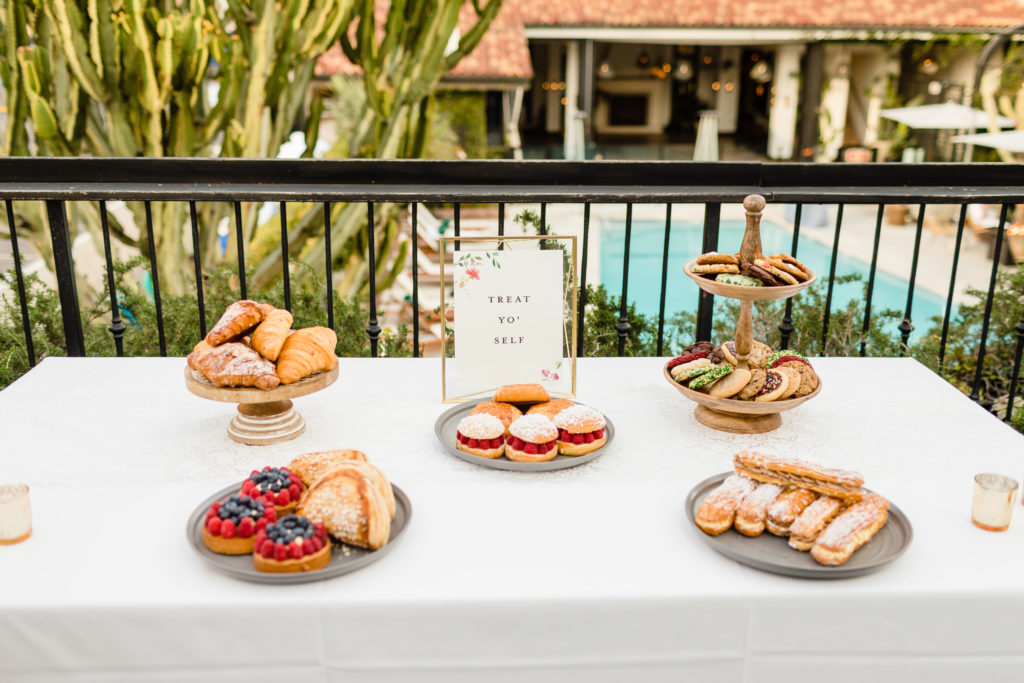 dessert table with mixed french pastries