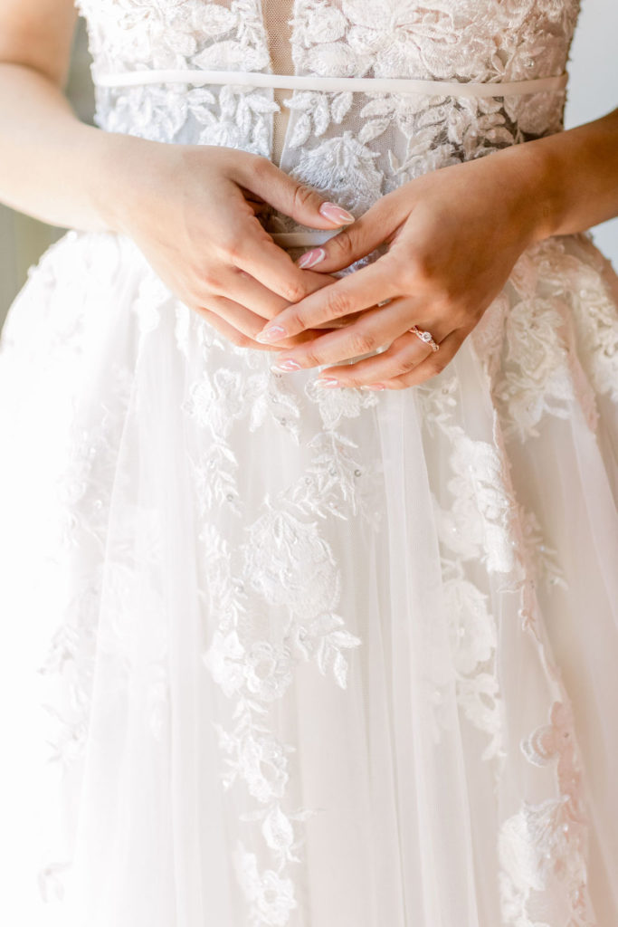 almond shaped bridal wedding nails