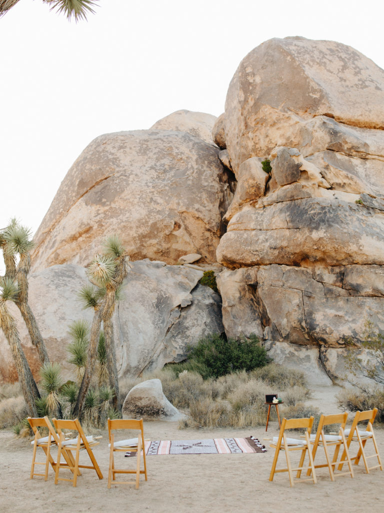 Joshua Tree desert elopement ceremony space with small guest count