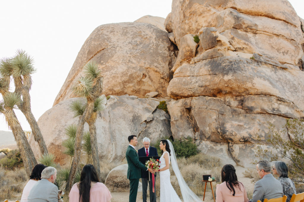 A desert elopement in Joshua Tree wedding ceremony