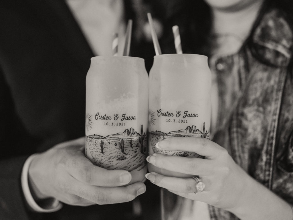 customized cups for wedding favors in Joshua Tree