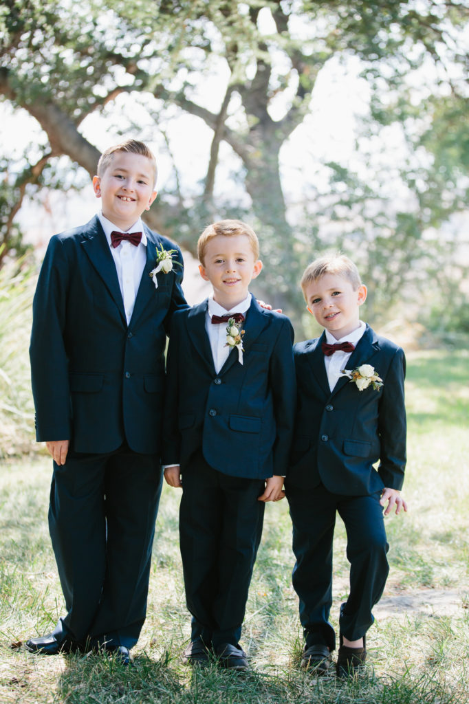 ring bearers in black suits