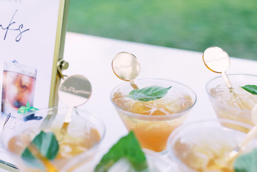 custom drink stirrers for wedding cocktail hour