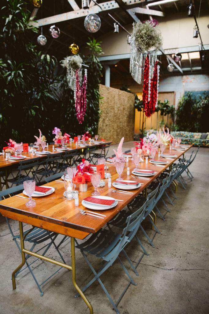 disco inspired wedding reception at Millwick in DTLA 
