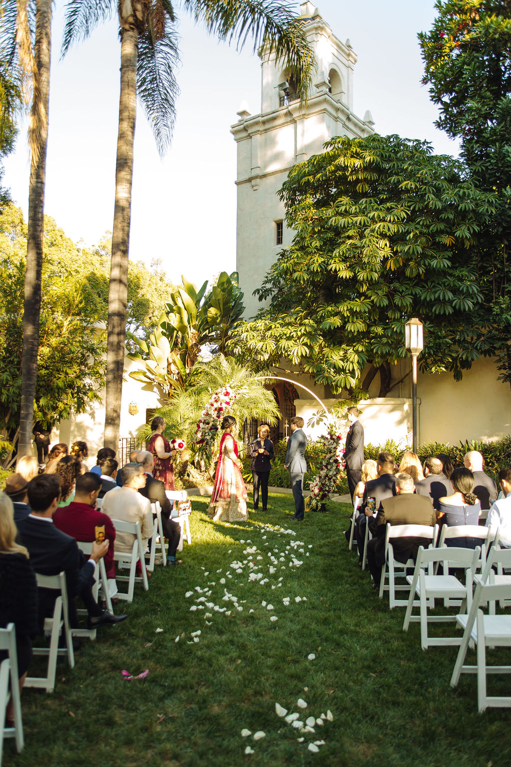 wedding ceremony at the Los Angeles River and Garden Center