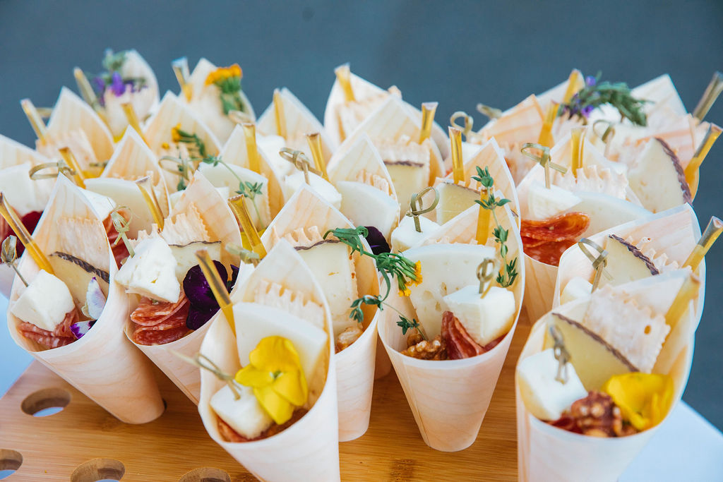 charcuterie bites for wedding guests