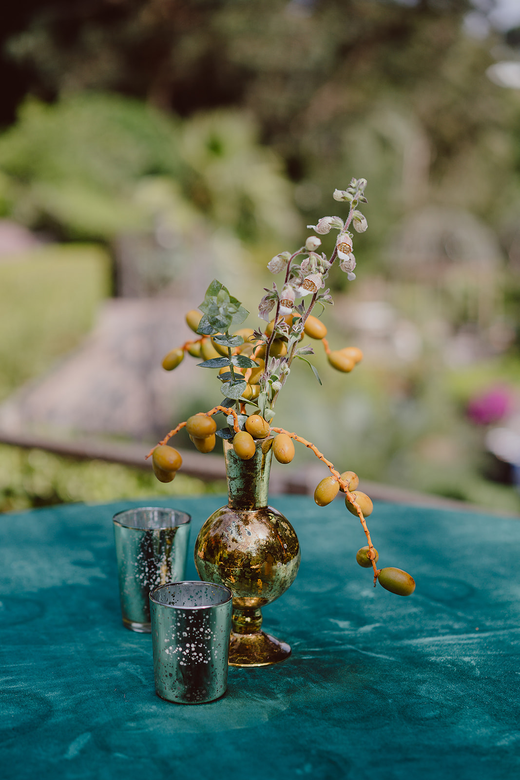 olive branch as cocktail table centerpiece