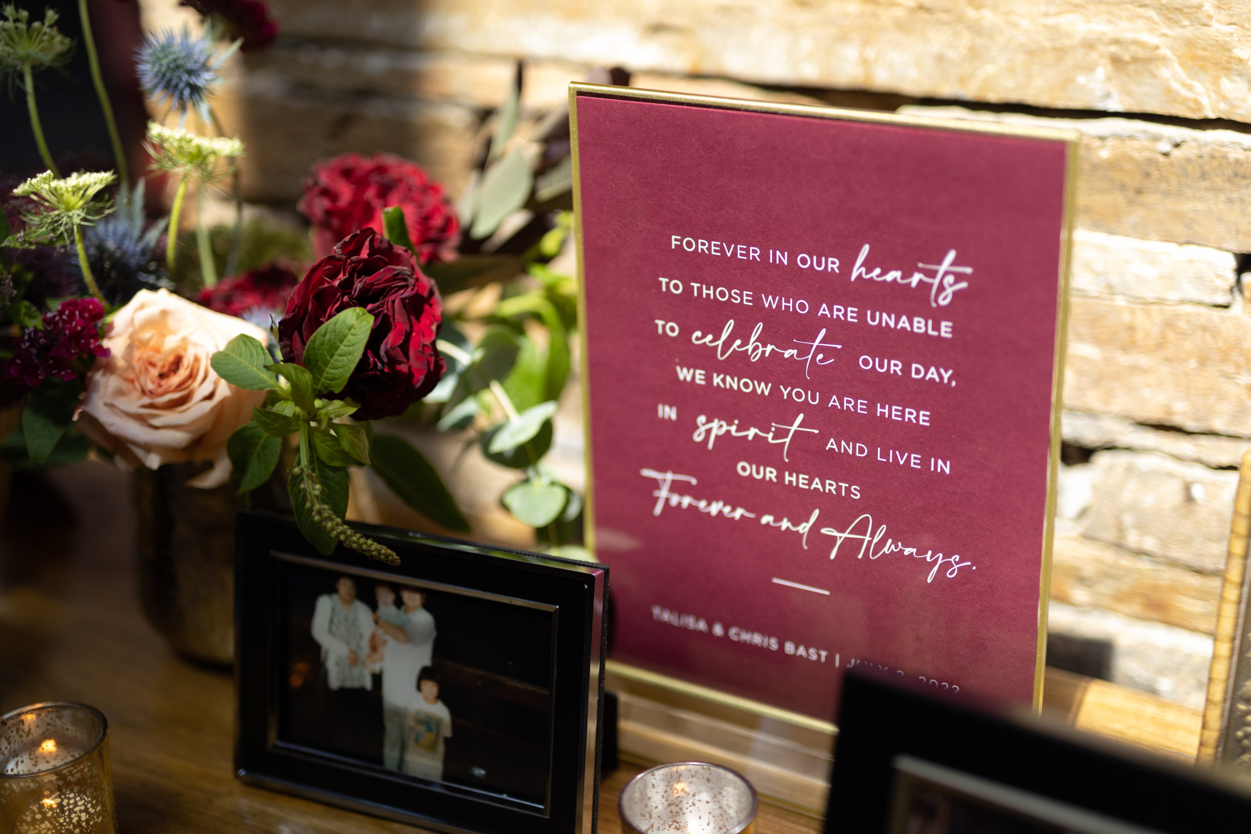 wedding signage for loved ones who have passed