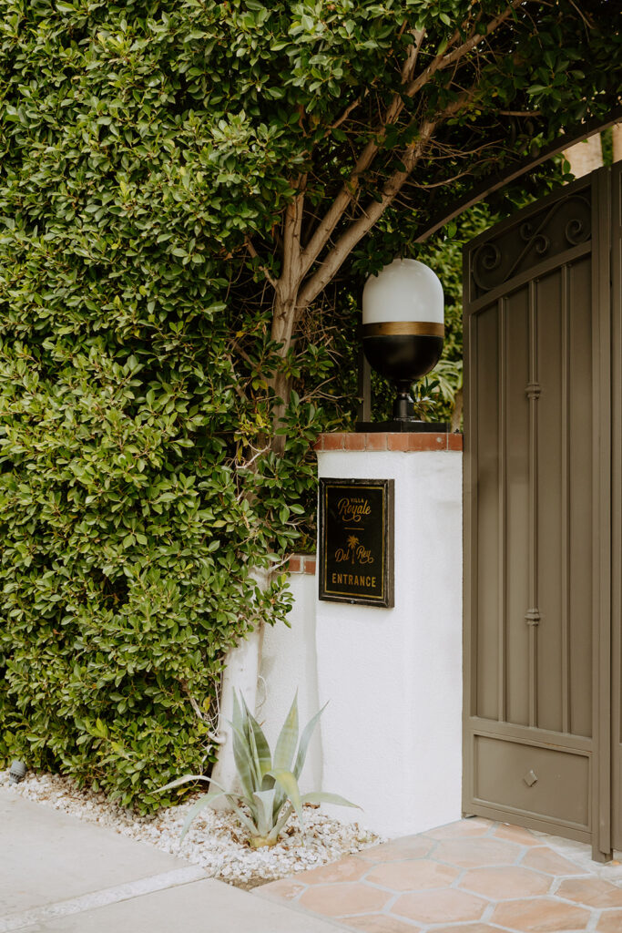 Entrance to Villa Royale Palm Springs