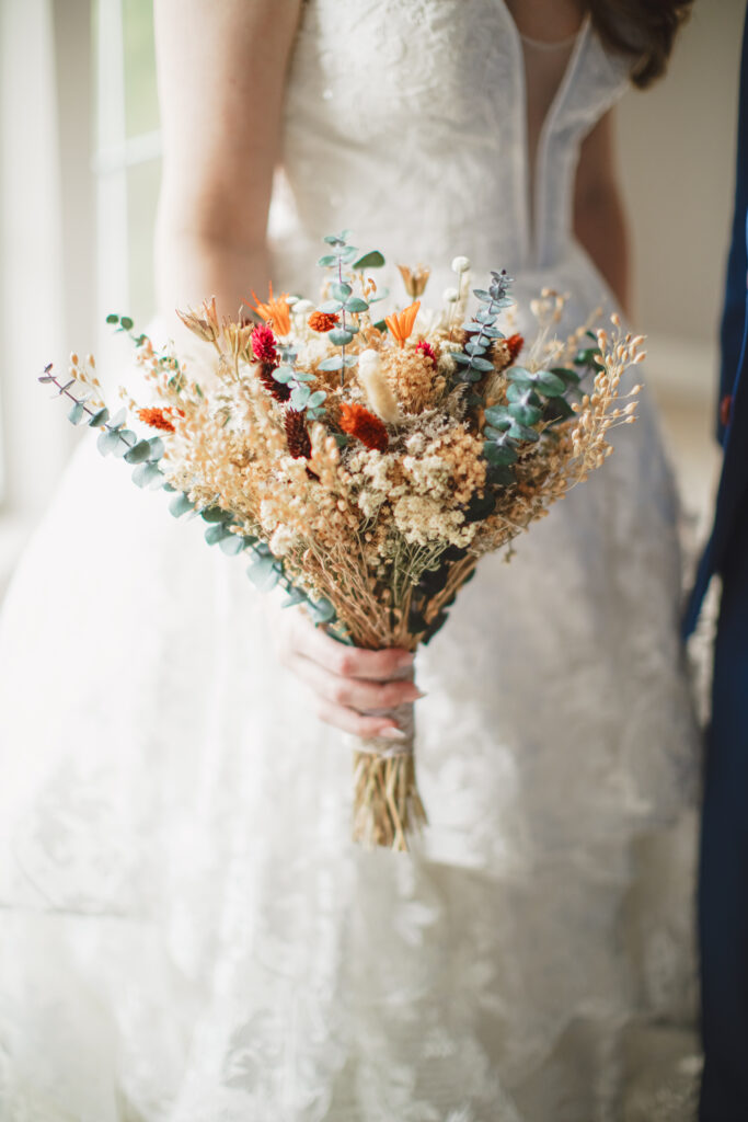 dried floral wedding bouquet