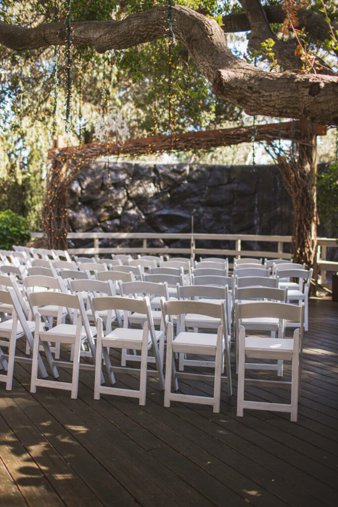 Calamigos Ranch wedding ceremony at the Oak Room