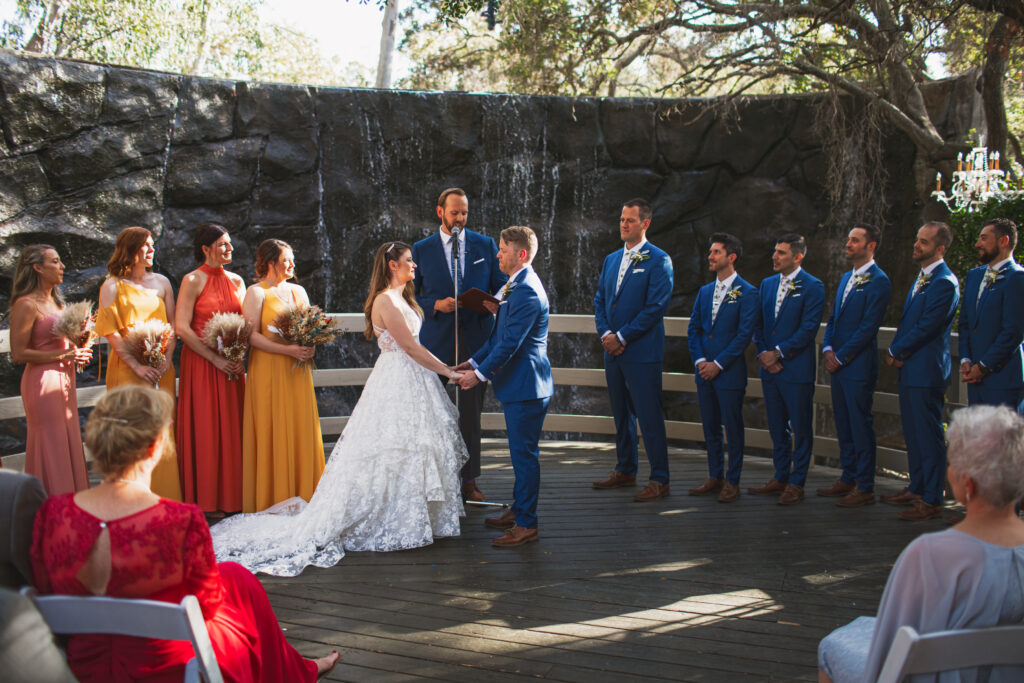 Calamigos Ranch wedding ceremony at the Oak Room