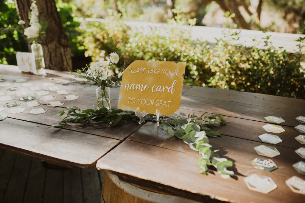 soft gold acrylic escort table sign
