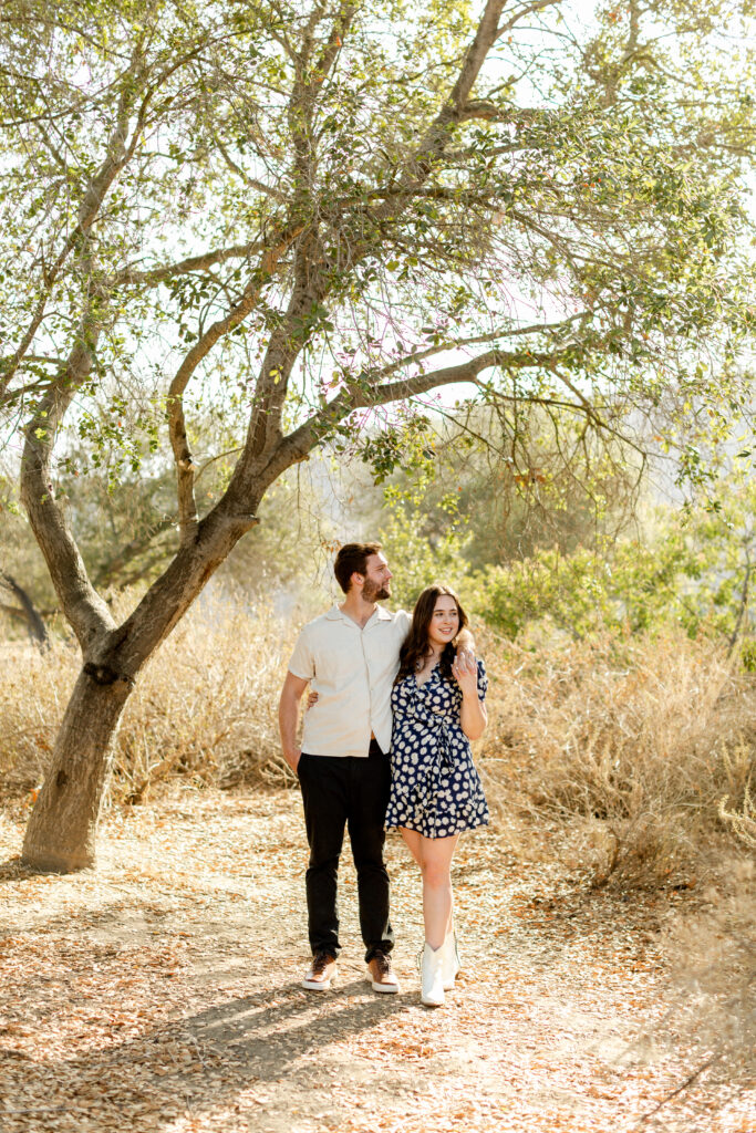 History inspired outdoor summer engagement photo session