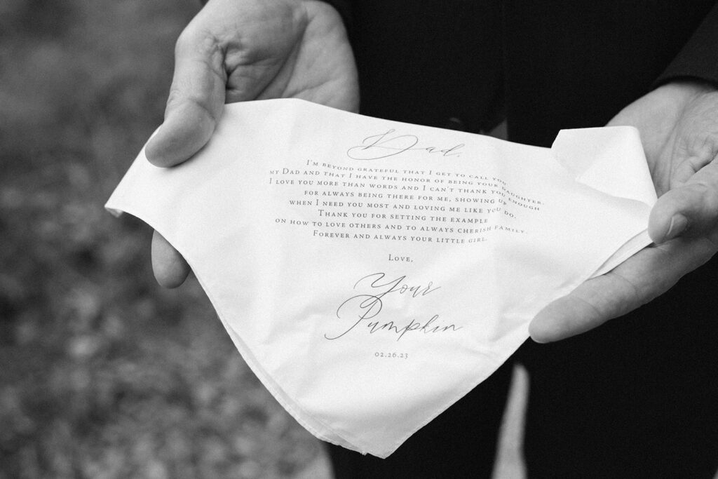 custom father of the bride handkerchief