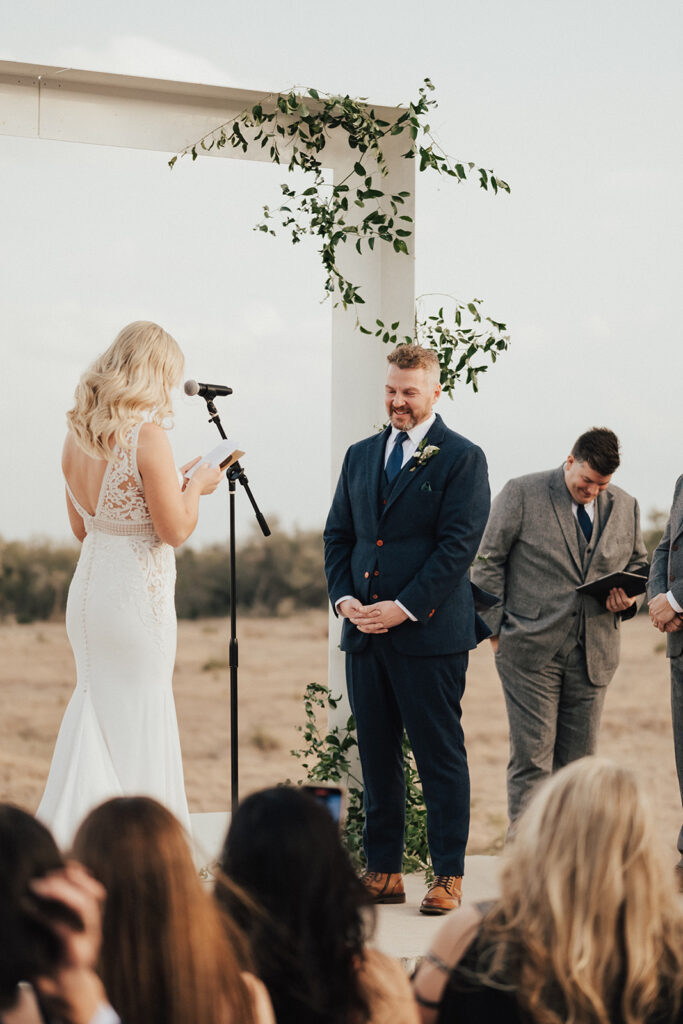 winter wedding ceremony at Prospect House TX