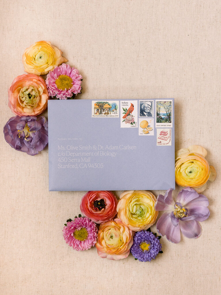 soft pastel contemporary wedding invitation suite
