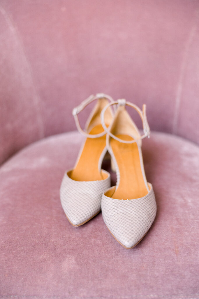 modern snake skin closed toe bridal shoes