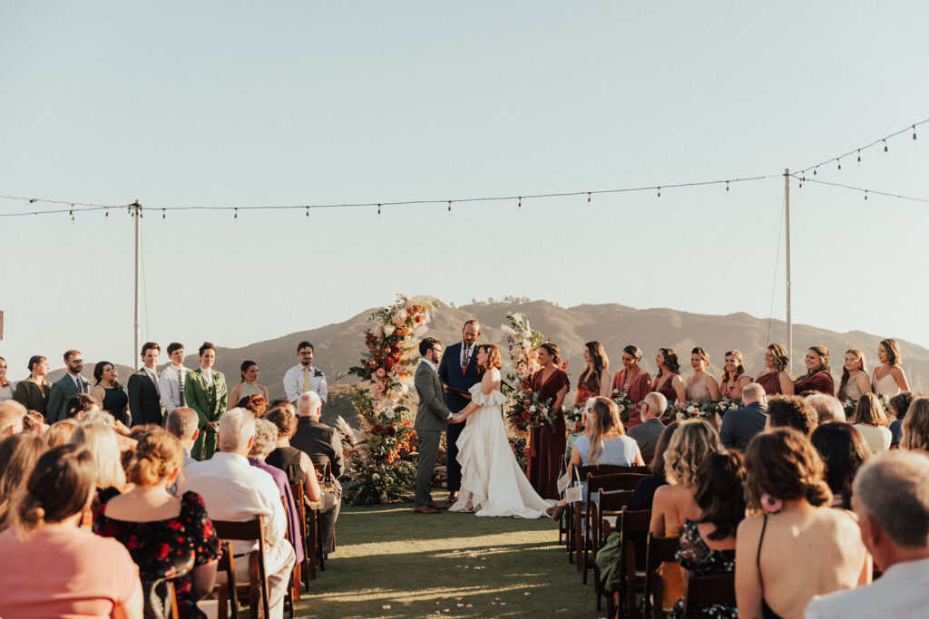 fall citrus inspired wedding ceremony at Saddlerock Ranch 