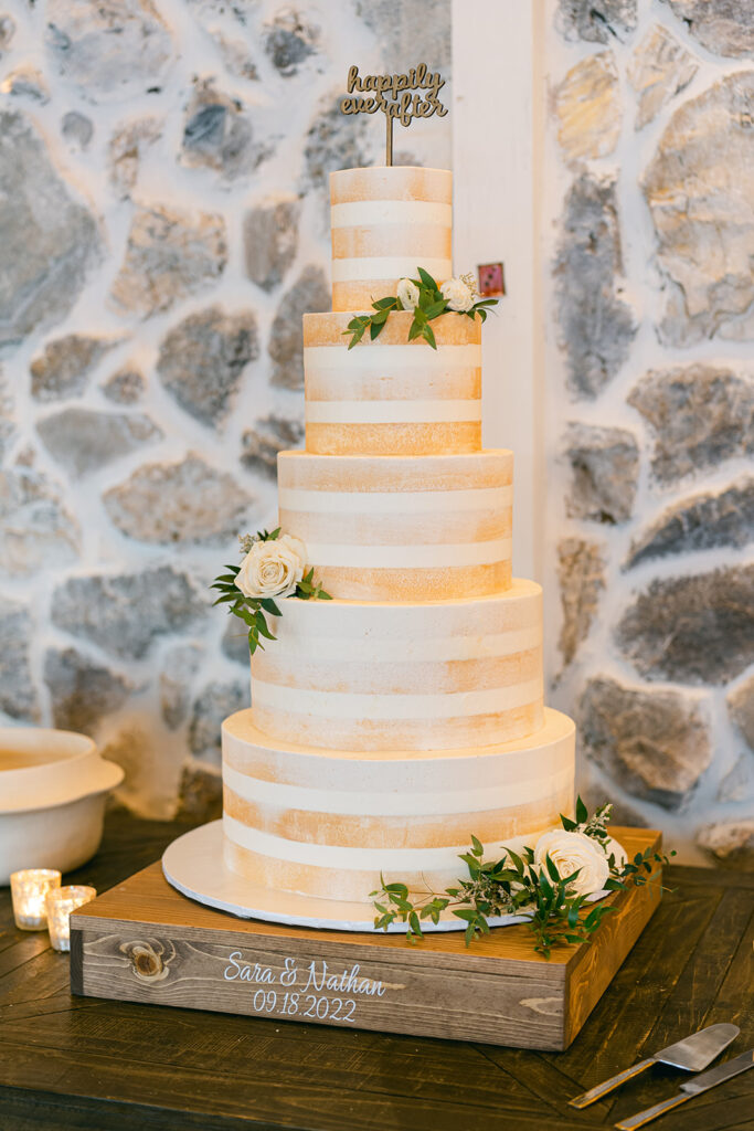 5 tier naked wedding cake