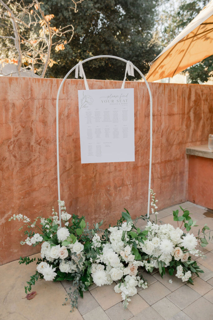 hanging arch wedding seating chart